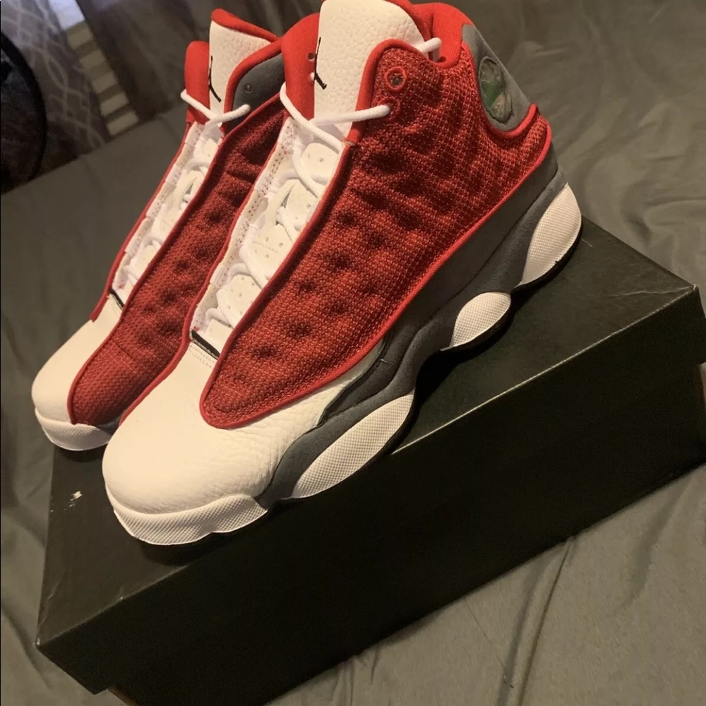 Jordan retro 13’s red grey and white, brand new
